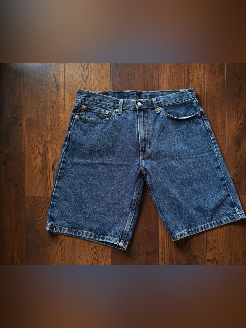 Levis 405 Standard Denim Shorts Mens 36 Blue Jean Shorts Relaxed Fit